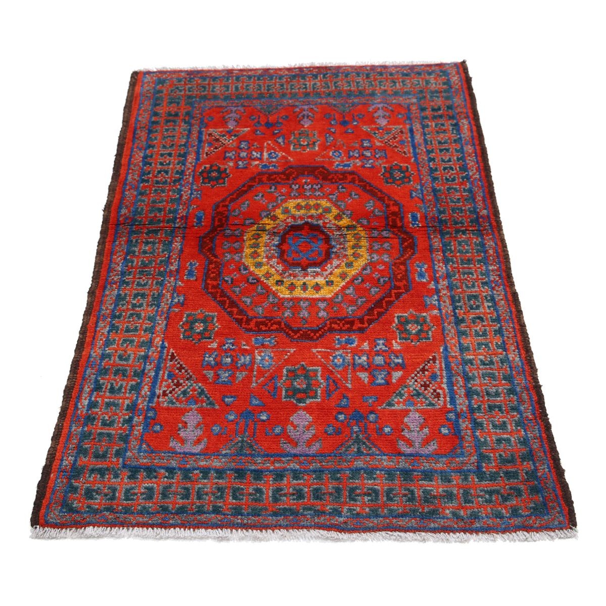 Revival 3x4 Handmade Double Knotted Washable Wool Rug - Colorful