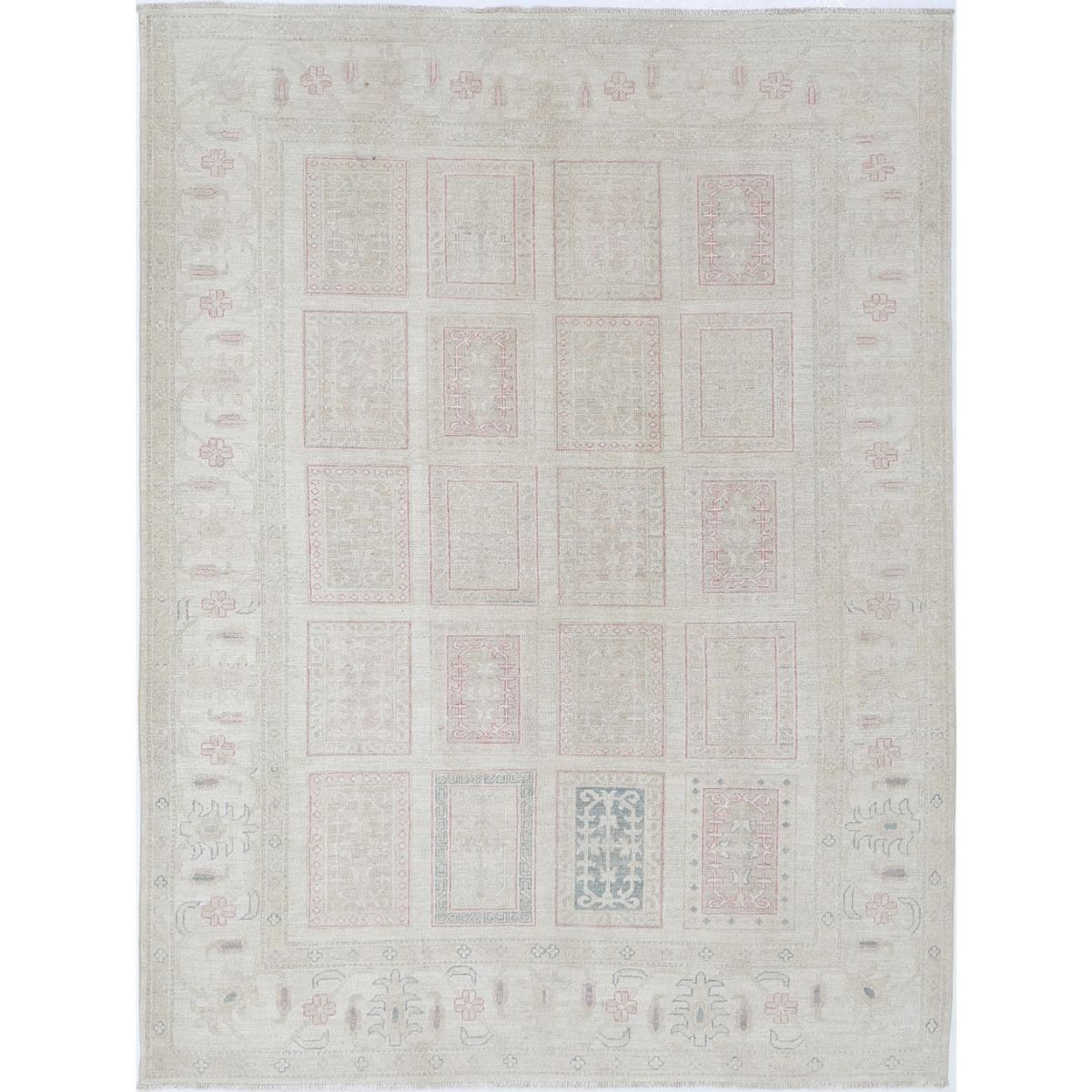 Bakhtiari 6x7 Handmade Double Knotted Washable Wool Rug - Soft Hues