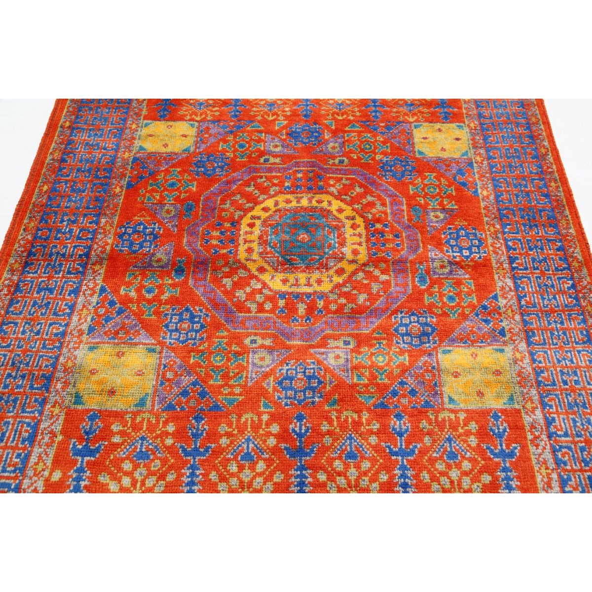 Revival 5x6 Handmade Double Knotted Washable Wool Rug - Colorful