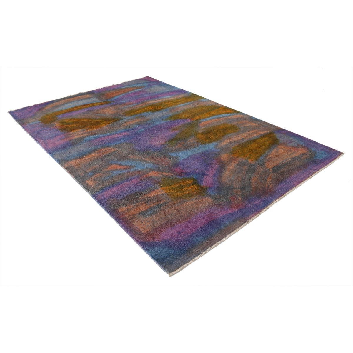 Overdye 6x9 Handmade Double Knotted Washable Wool Rug - Monochormatic