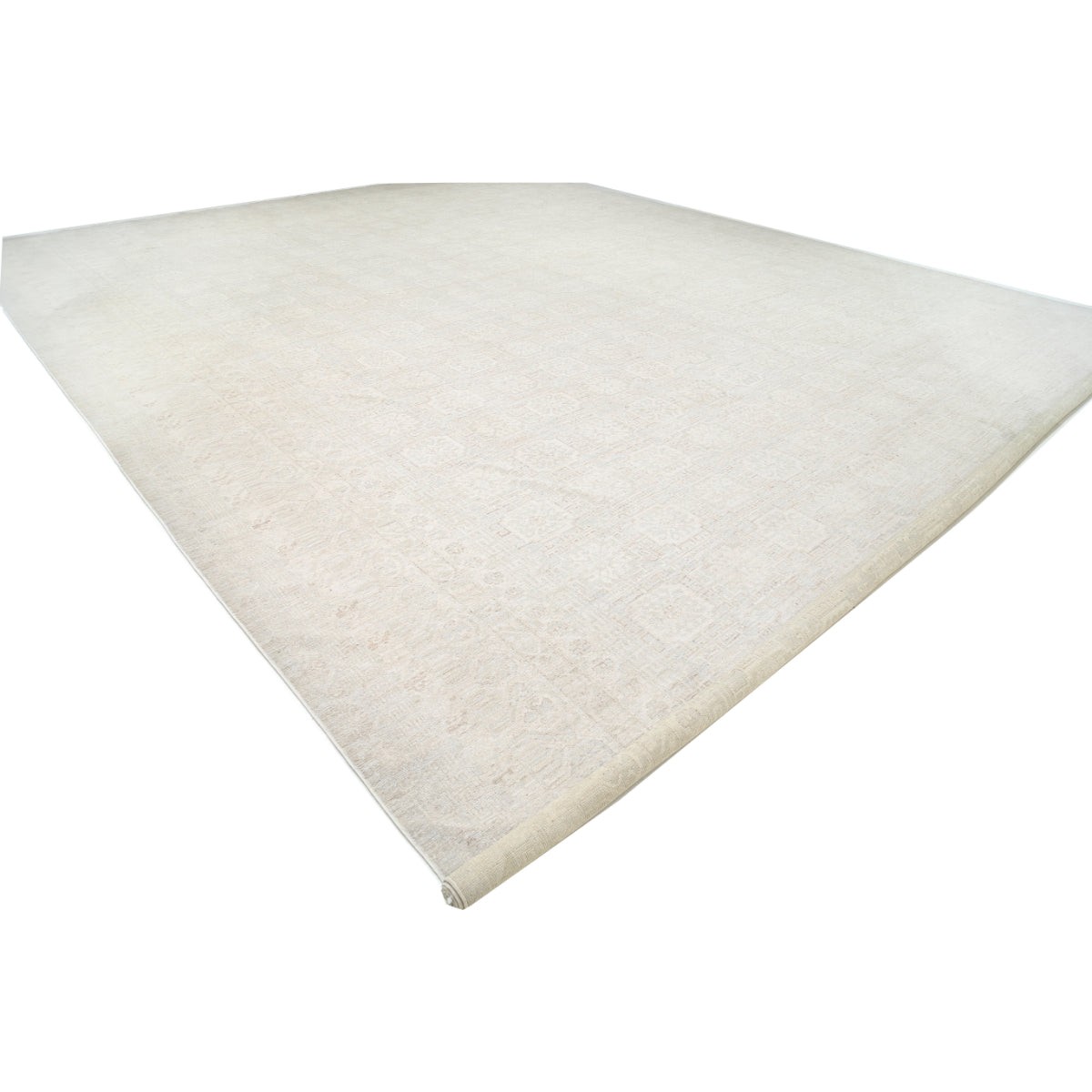 Khotan 17x24 Handmade Double Knotted Washable Wool Rug - Soft Hues