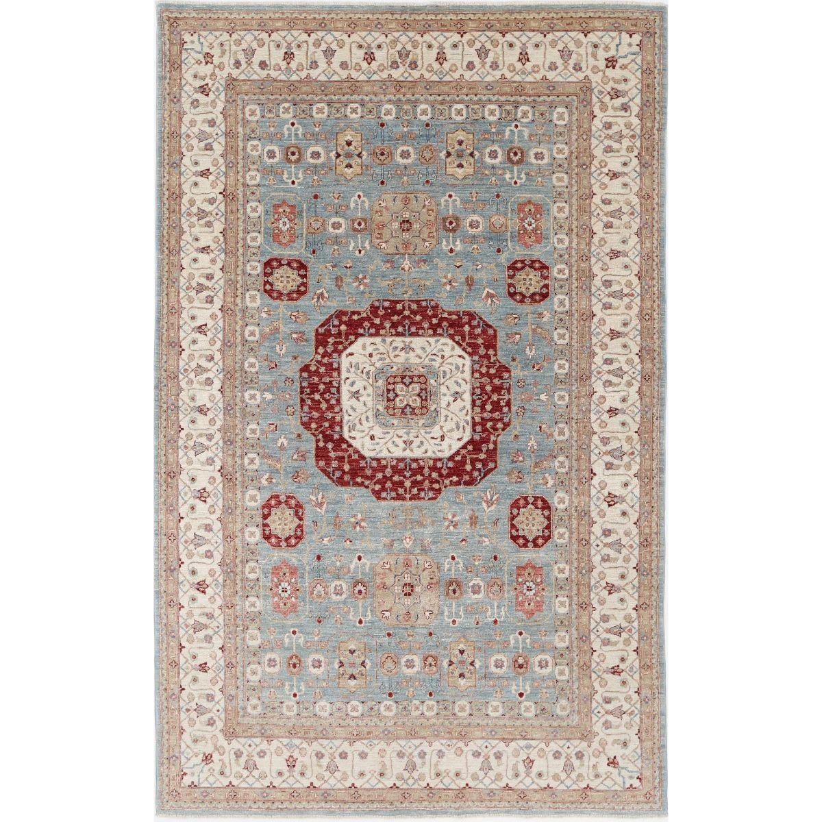 Mamluk 6x10 Handmade Double Knotted Washable Wool Rug - Colorful