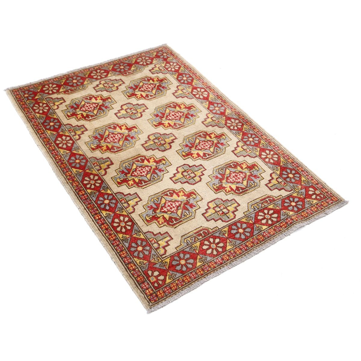 Revival 3x4 Handmade Double Knotted Washable Wool Rug - Colorful