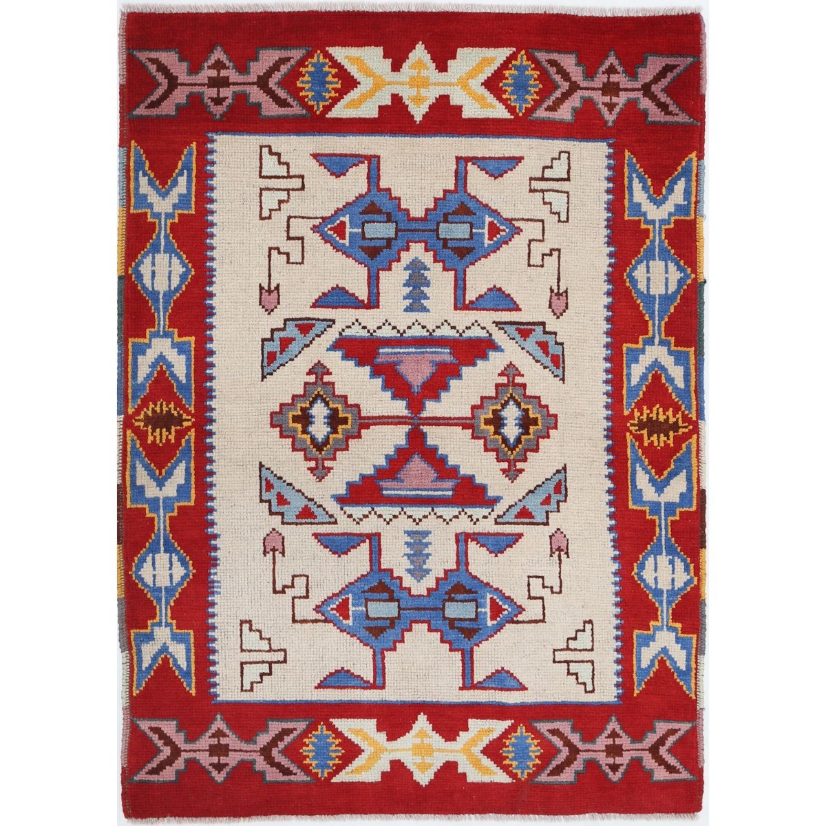 Revival 3x5 Handmade Double Knotted Washable Wool Rug - Colorful