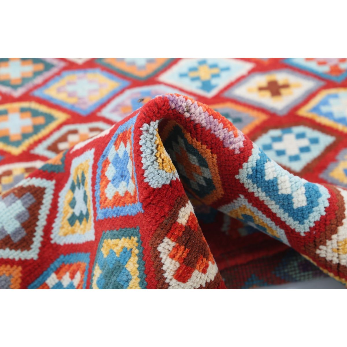 Revival 3x4 Handmade Double Knotted Washable Wool Rug - Colorful