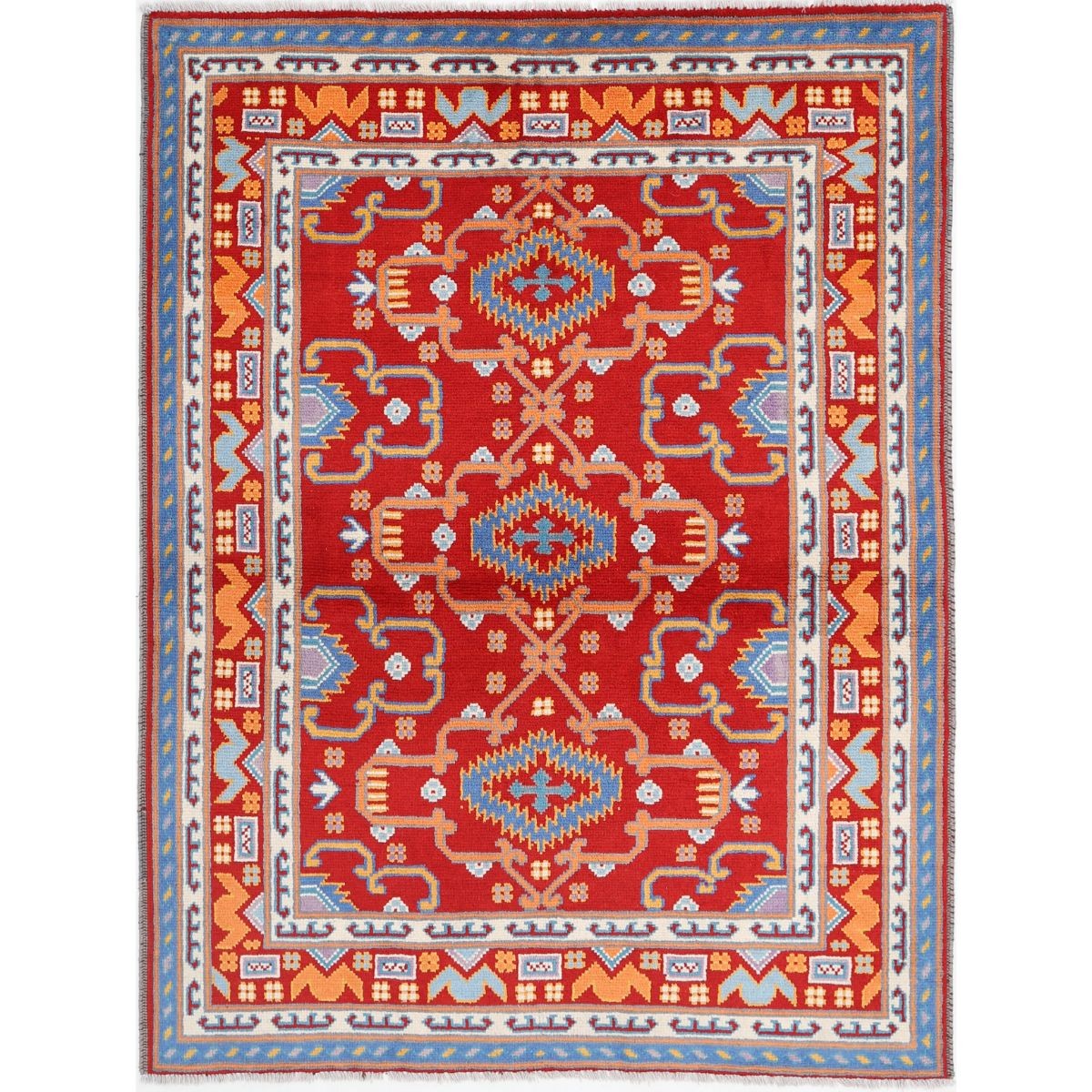 Revival 5x7 Handmade Double Knotted Washable Wool Rug - Colorful