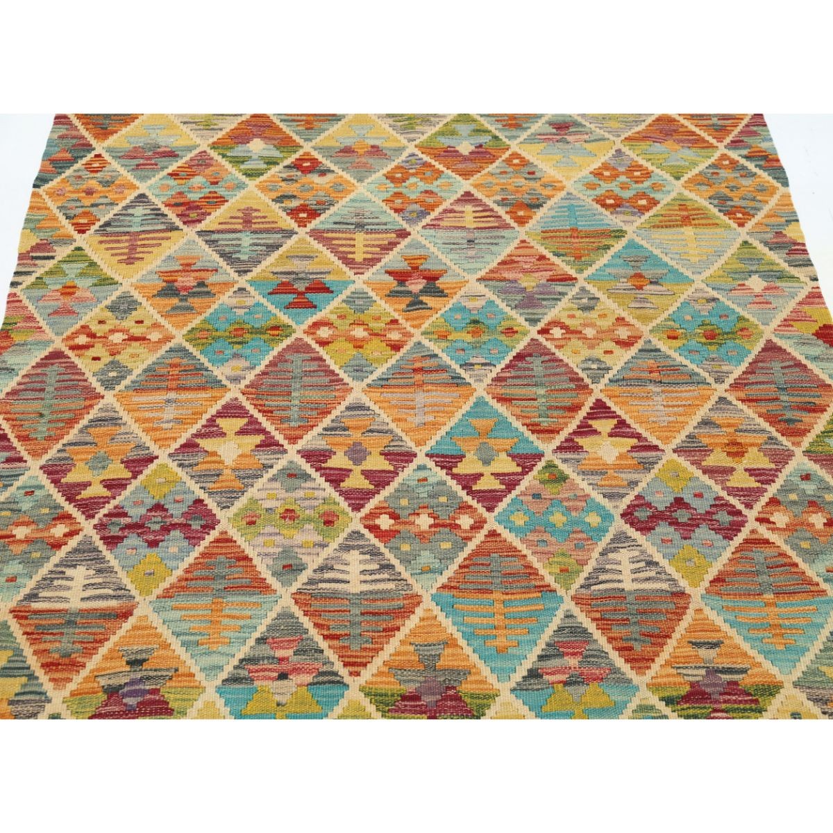 Maimana 4x6 Hand Woven Washable Wool Rug - Colorful