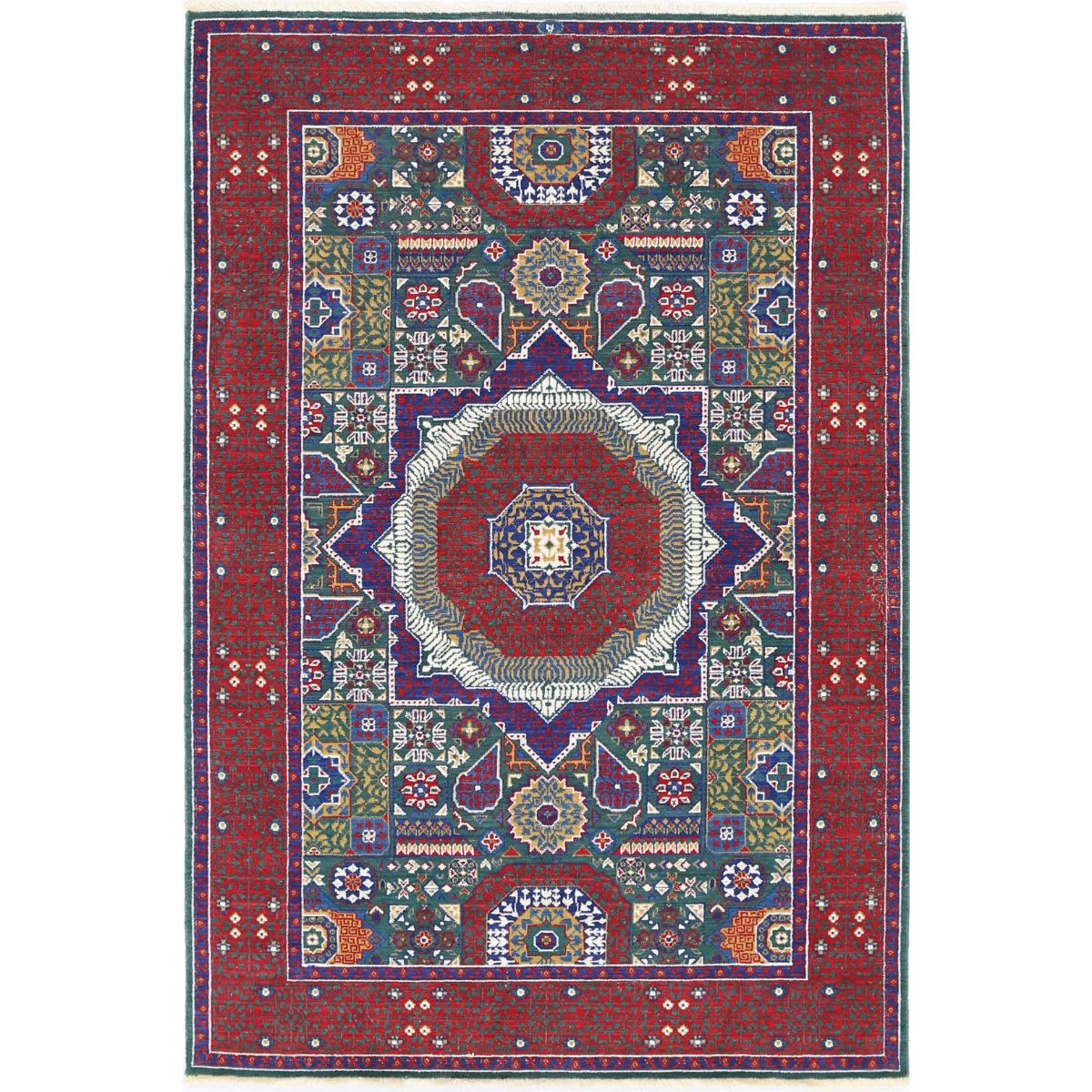 Gulshan 4x6 Machine-Made Washable Wool Rug - Colorful