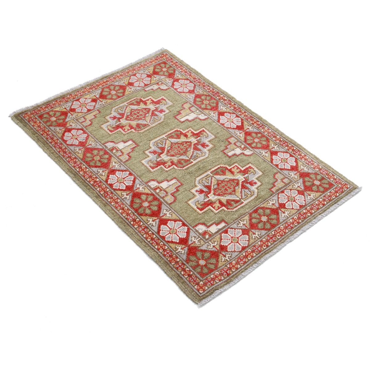 Revival 2x3 Handmade Double Knotted Washable Wool Rug - Colorful