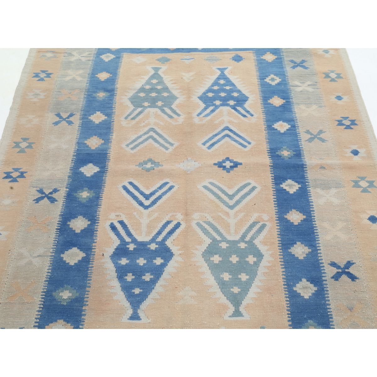 Kafkaas 5x7 Hand Woven Washable Wool Rug - Soft Hues