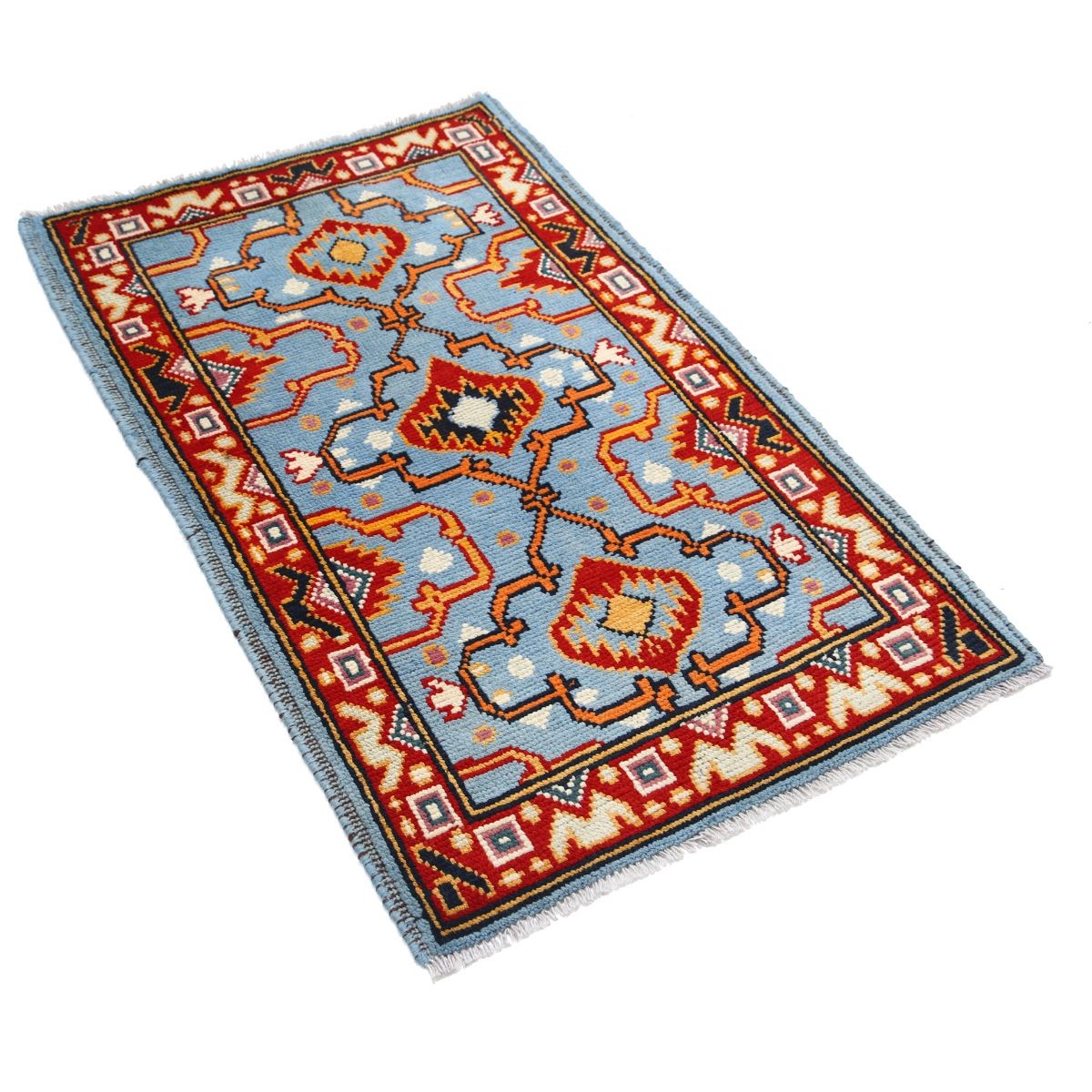 Revival 3x4 Handmade Double Knotted Washable Wool Rug - Colorful