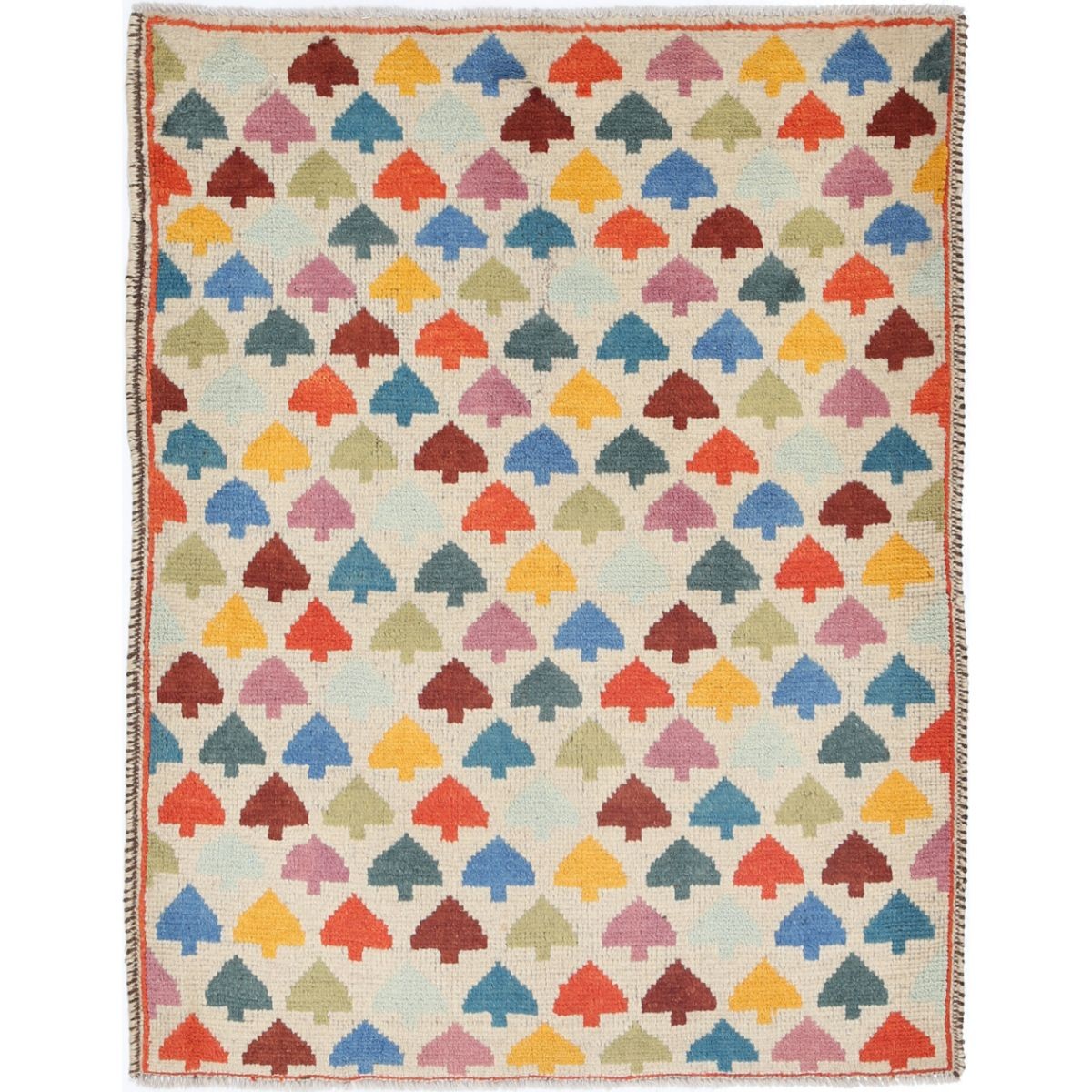 Revival 3x4 Handmade Double Knotted Washable Wool Rug - Colorful