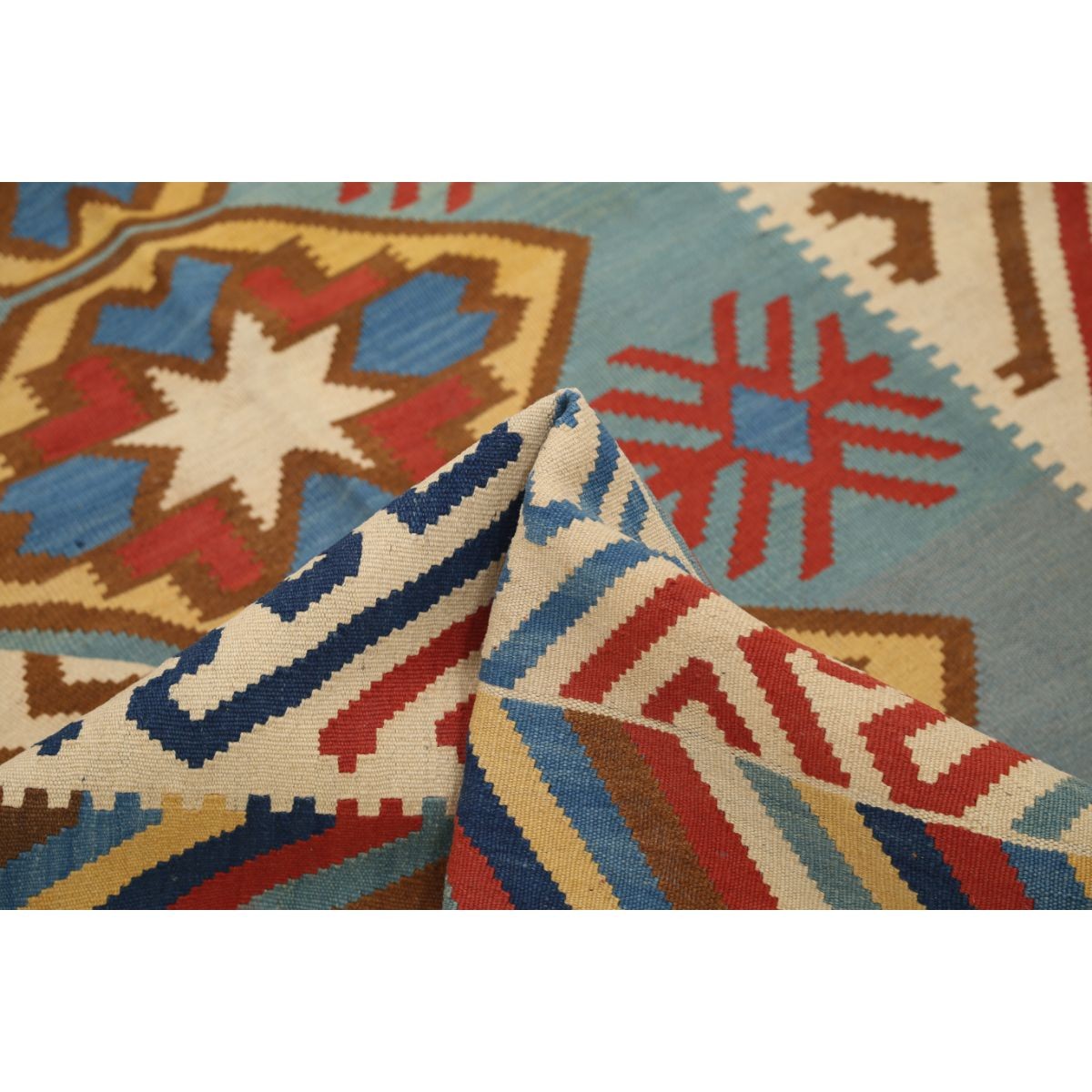 Kafkaas 5x7 Hand Woven Washable Wool Rug - Colorful