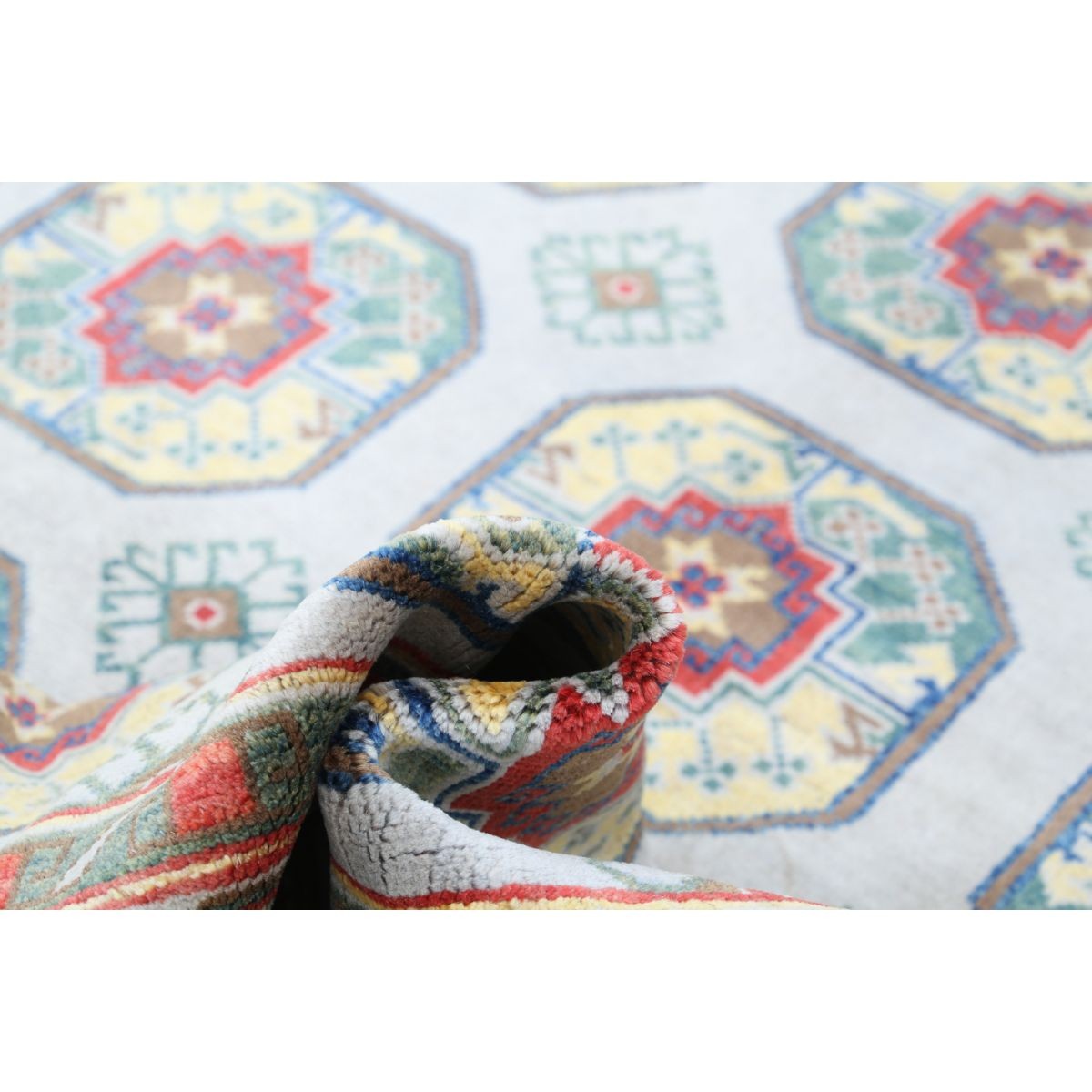 Revival 6x7 Handmade Double Knotted Washable Wool Rug - Colorful