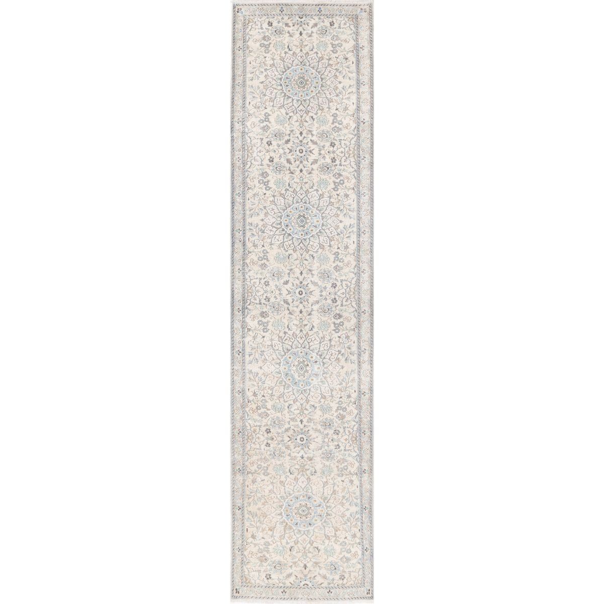 Nain 3x13 Handmade Double Knotted Washable Wool Runner - Soft Hues