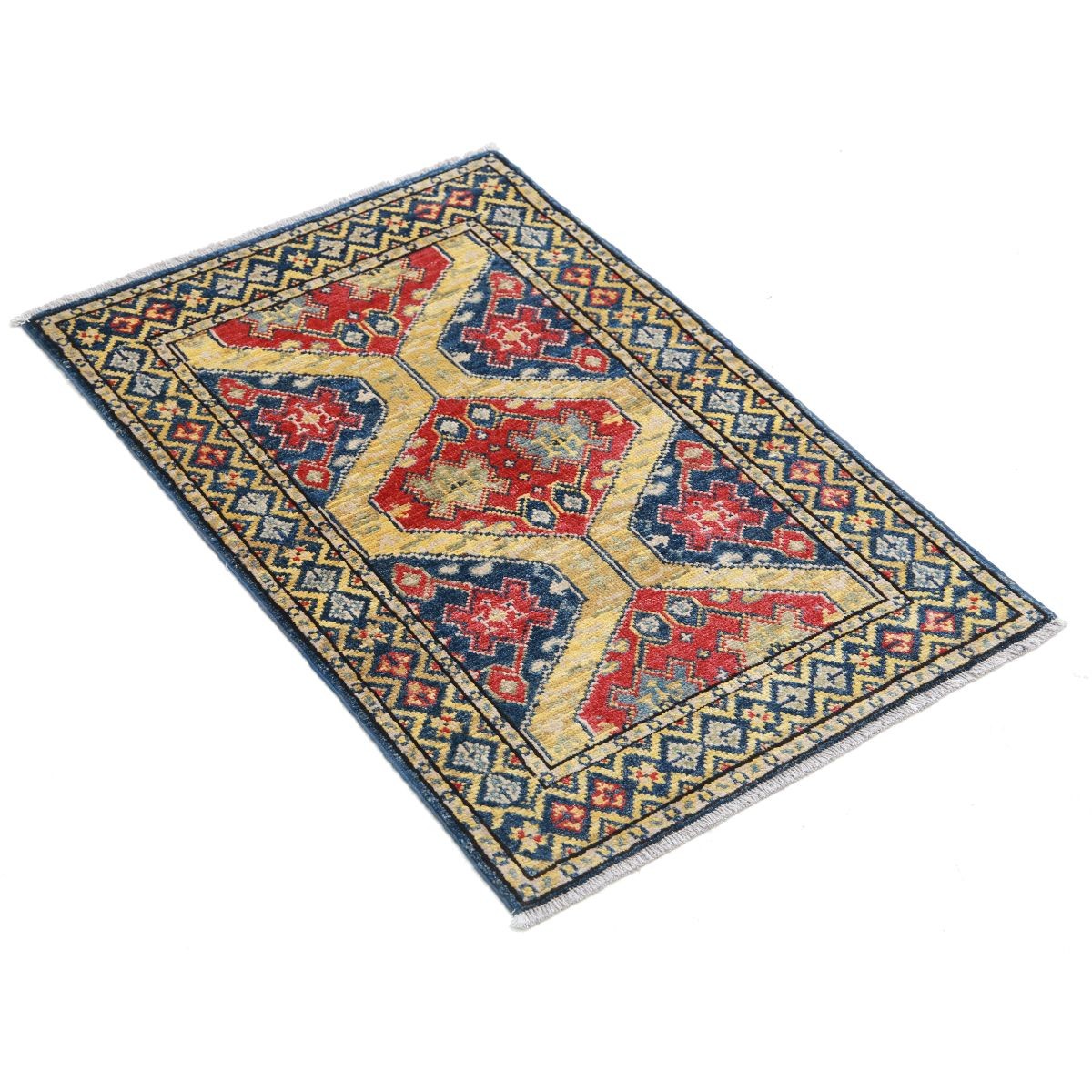 Revival 2x3 Handmade Double Knotted Washable Wool Rug - Colorful