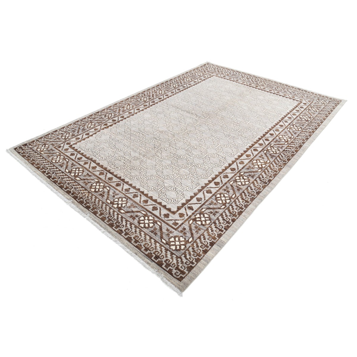 Modcar 7x10 Handmade Double Knotted Washable Wool Rug - Colorful