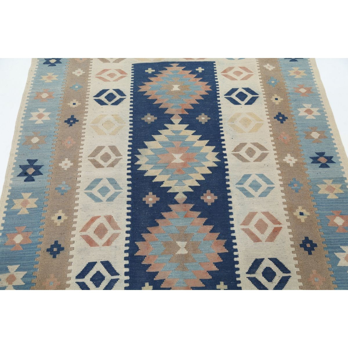 Kafkaas 5x6 Hand Woven Washable Wool Rug - Soft Hues