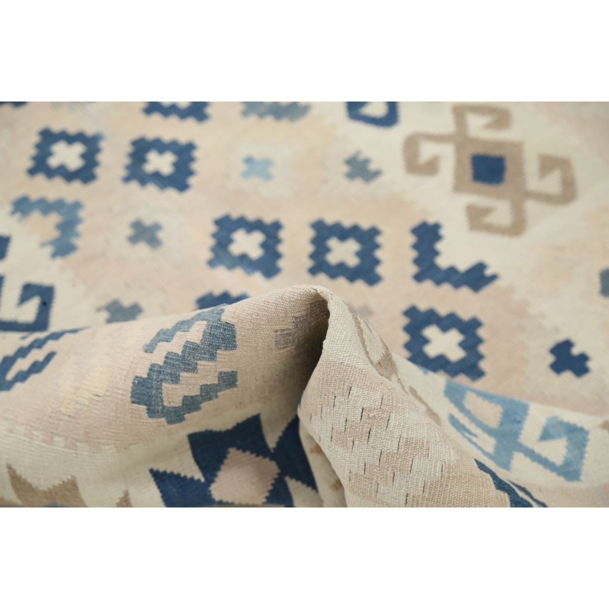 Kafkaas 5x8 Hand Woven Washable Wool Rug - Soft Hues