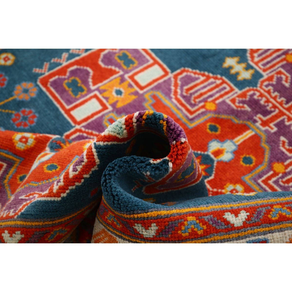 Revival 5x7 Handmade Double Knotted Washable Wool Rug - Colorful