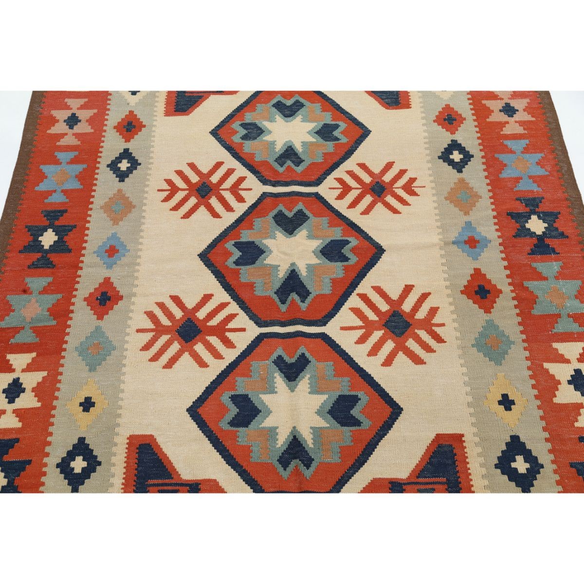 Kafkaas 5x7 Hand Woven Washable Wool Rug - Colorful