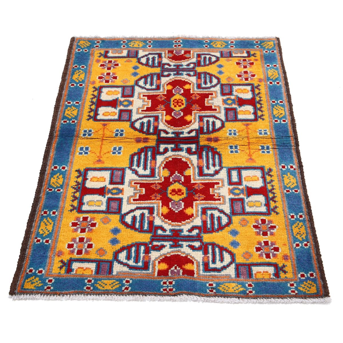 Revival 3x4 Handmade Double Knotted Washable Wool Rug - Colorful