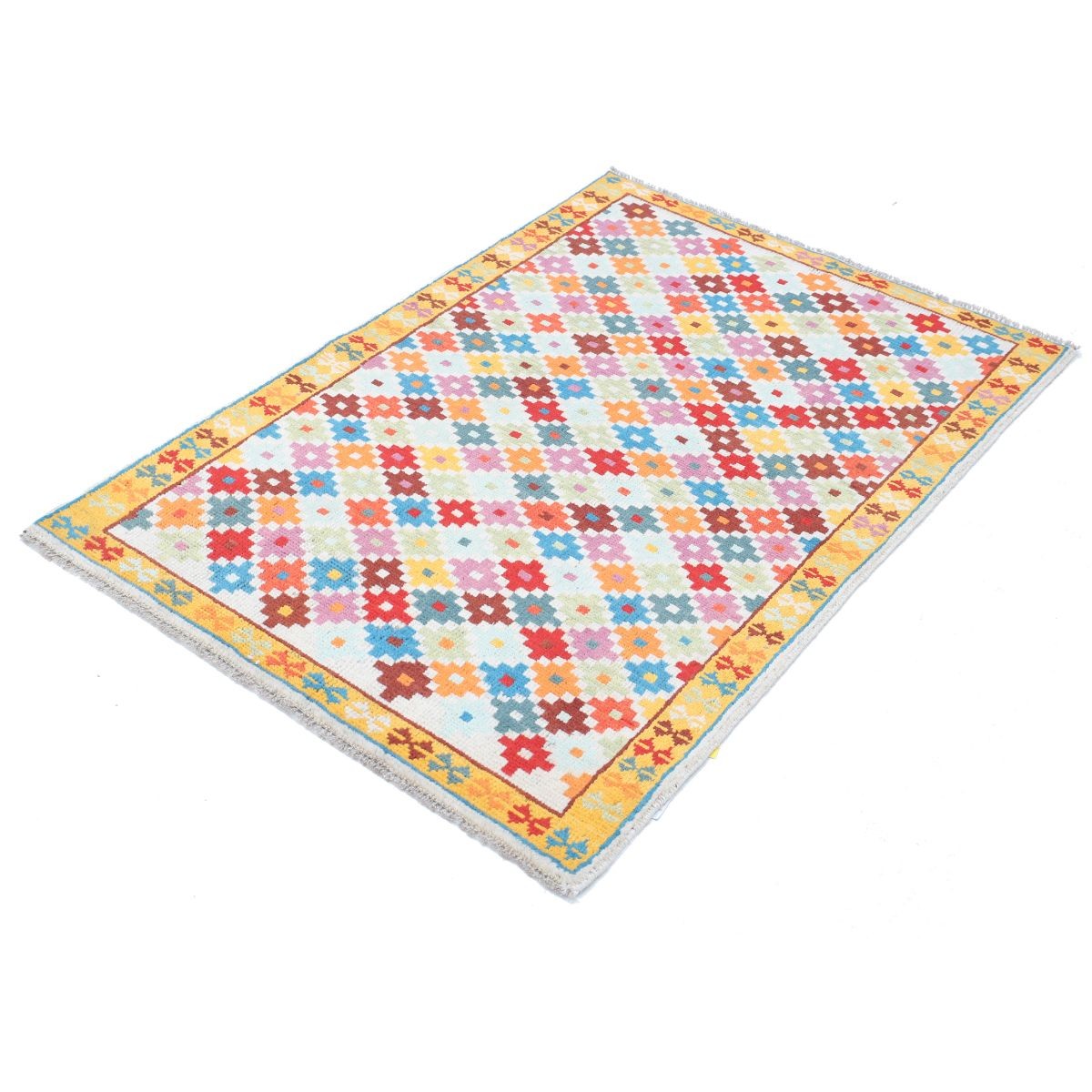 Revival 3x5 Handmade Double Knotted Washable Wool Rug - Colorful