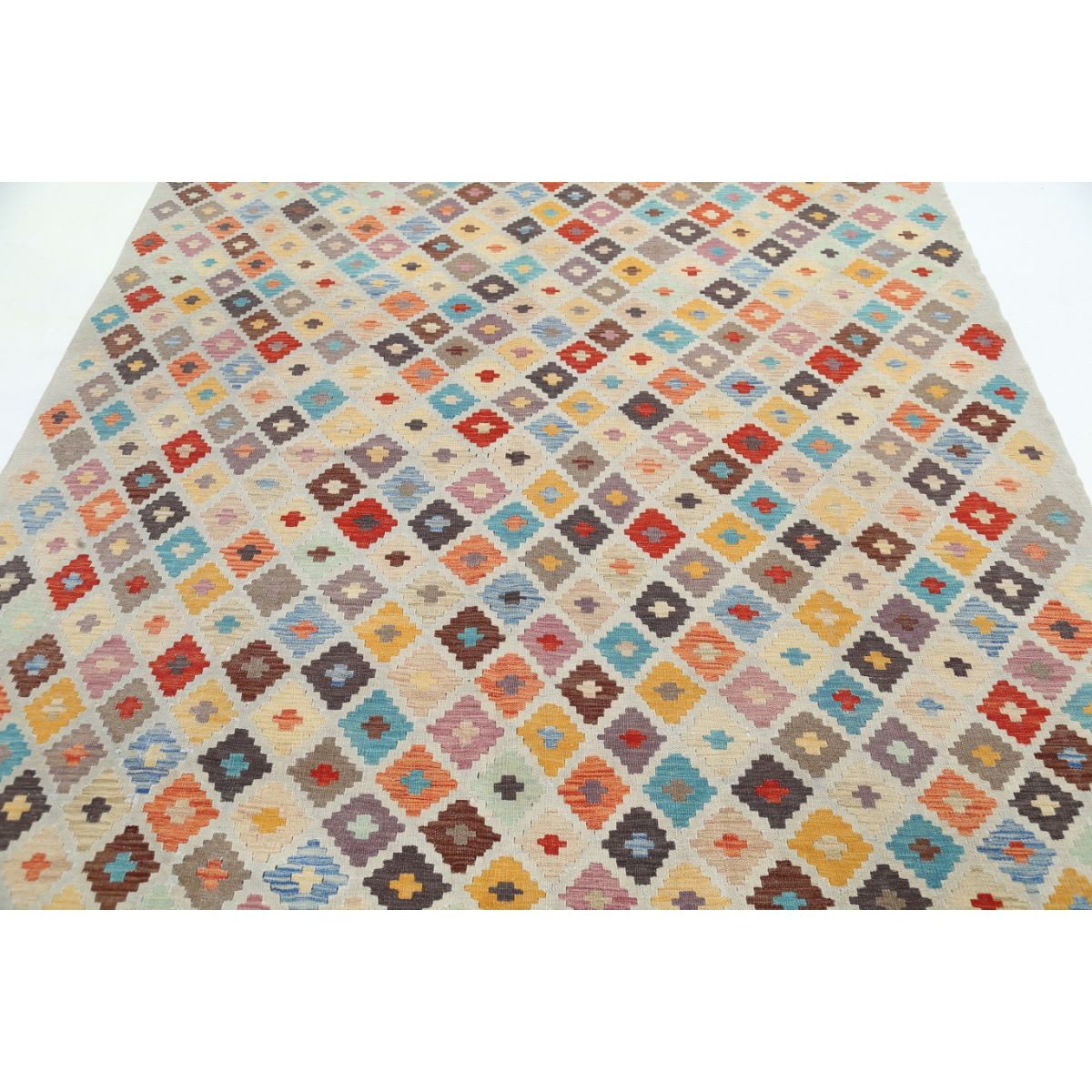 Maimana 7x10 Hand Woven Washable Wool Rug - Colorful