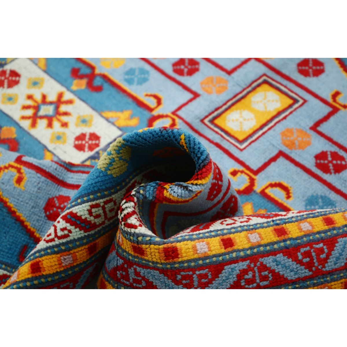 Revival 6x8 Handmade Double Knotted Washable Wool Rug - Colorful