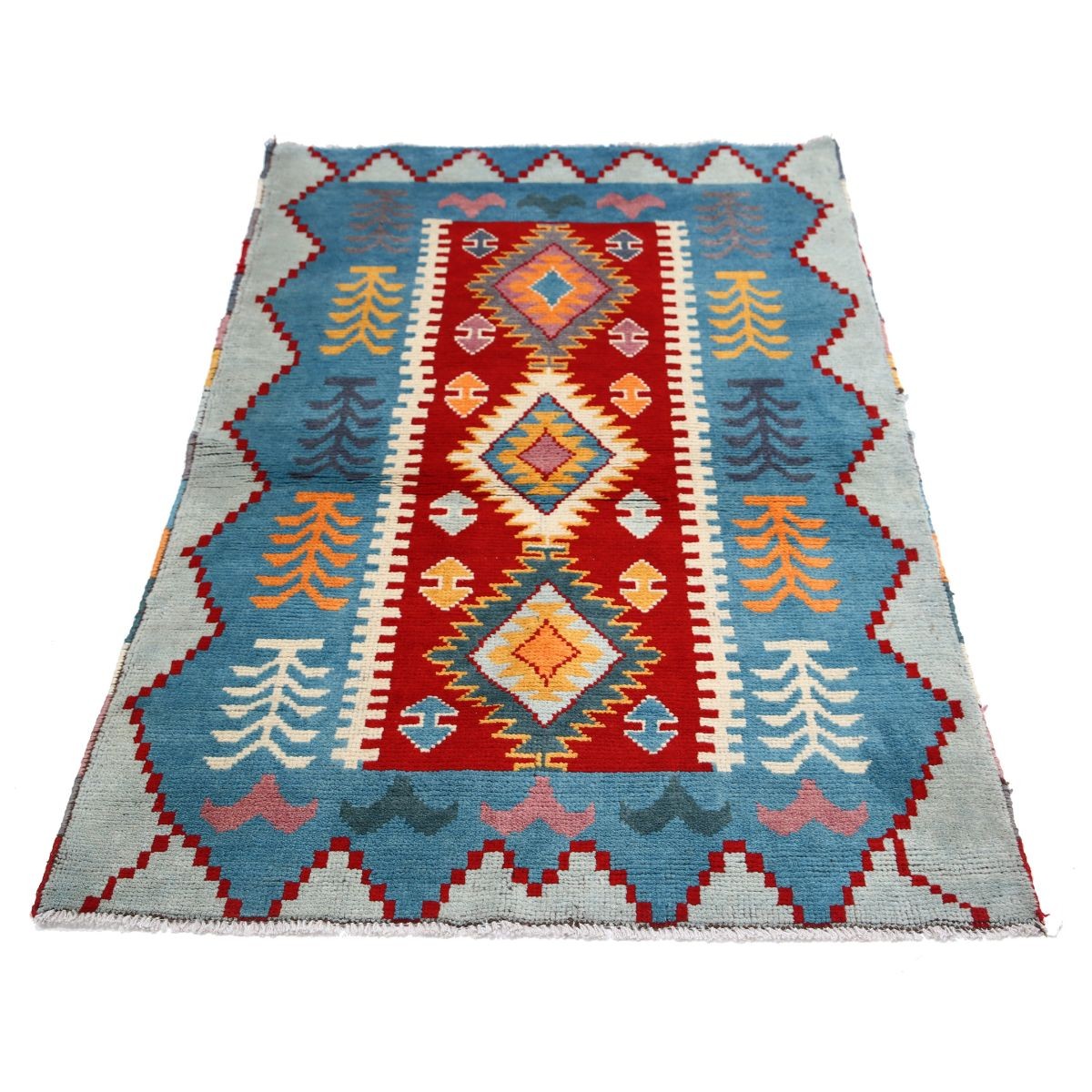 Revival 3x5 Handmade Double Knotted Washable Wool Rug - Colorful