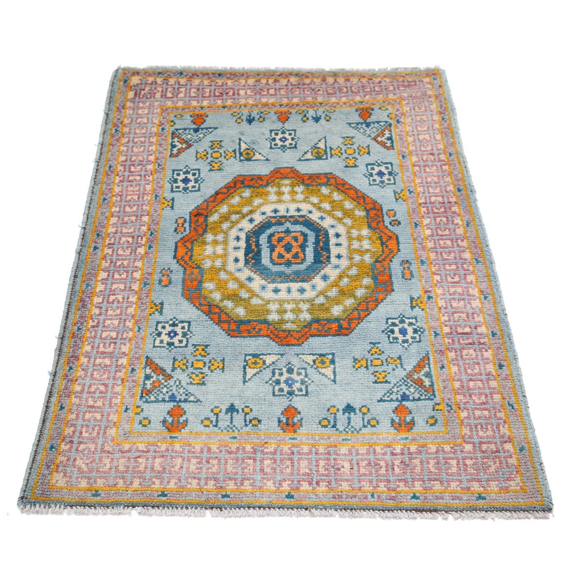 Revival 3x4 Handmade Double Knotted Washable Wool Rug - Colorful