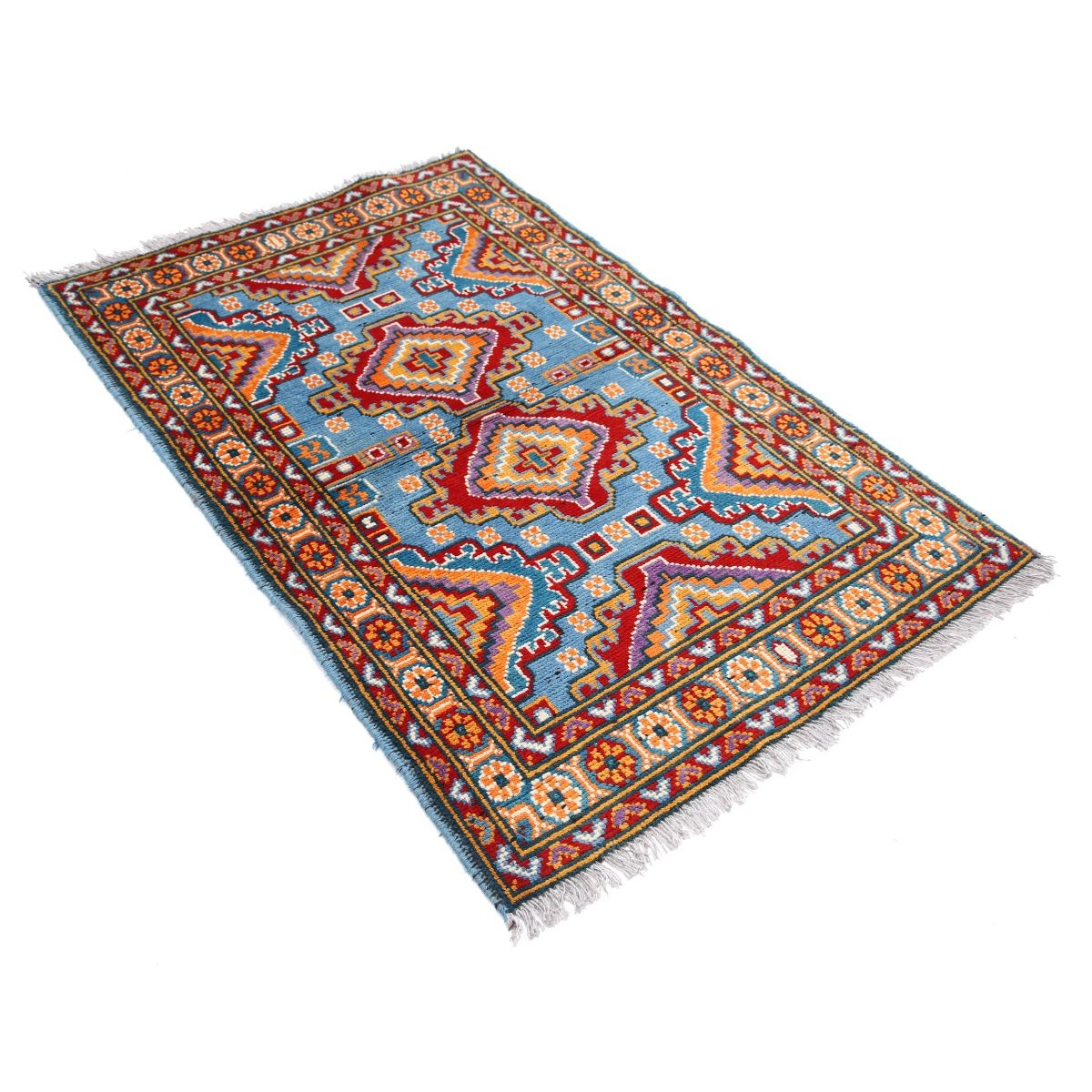 Revival 3x5 Handmade Double Knotted Washable Wool Rug - Colorful