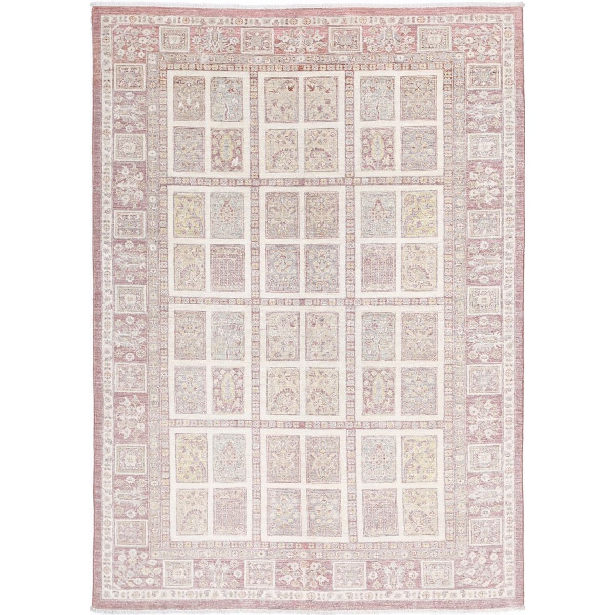 Bakhtiari 5x8 Handmade Double Knotted Washable Wool Rug - Soft Hues