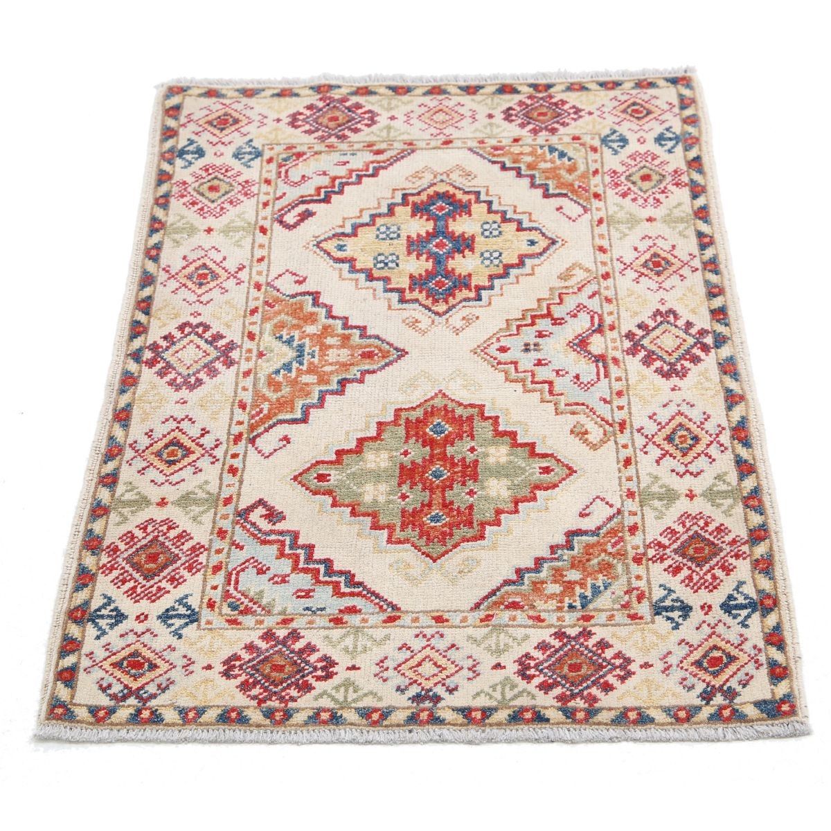 Revival 2x3 Handmade Double Knotted Washable Wool Rug - Colorful