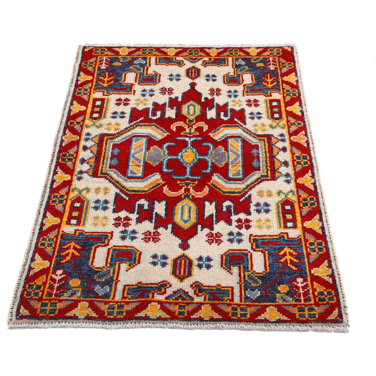 Revival 3x4 Handmade Double Knotted Washable Wool Rug - Colorful