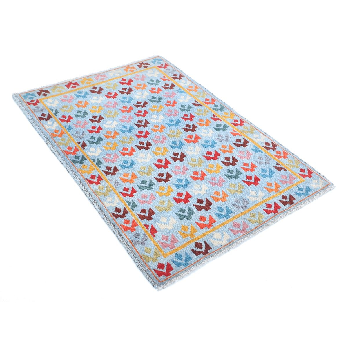 Revival 3x5 Handmade Double Knotted Washable Wool Rug - Colorful