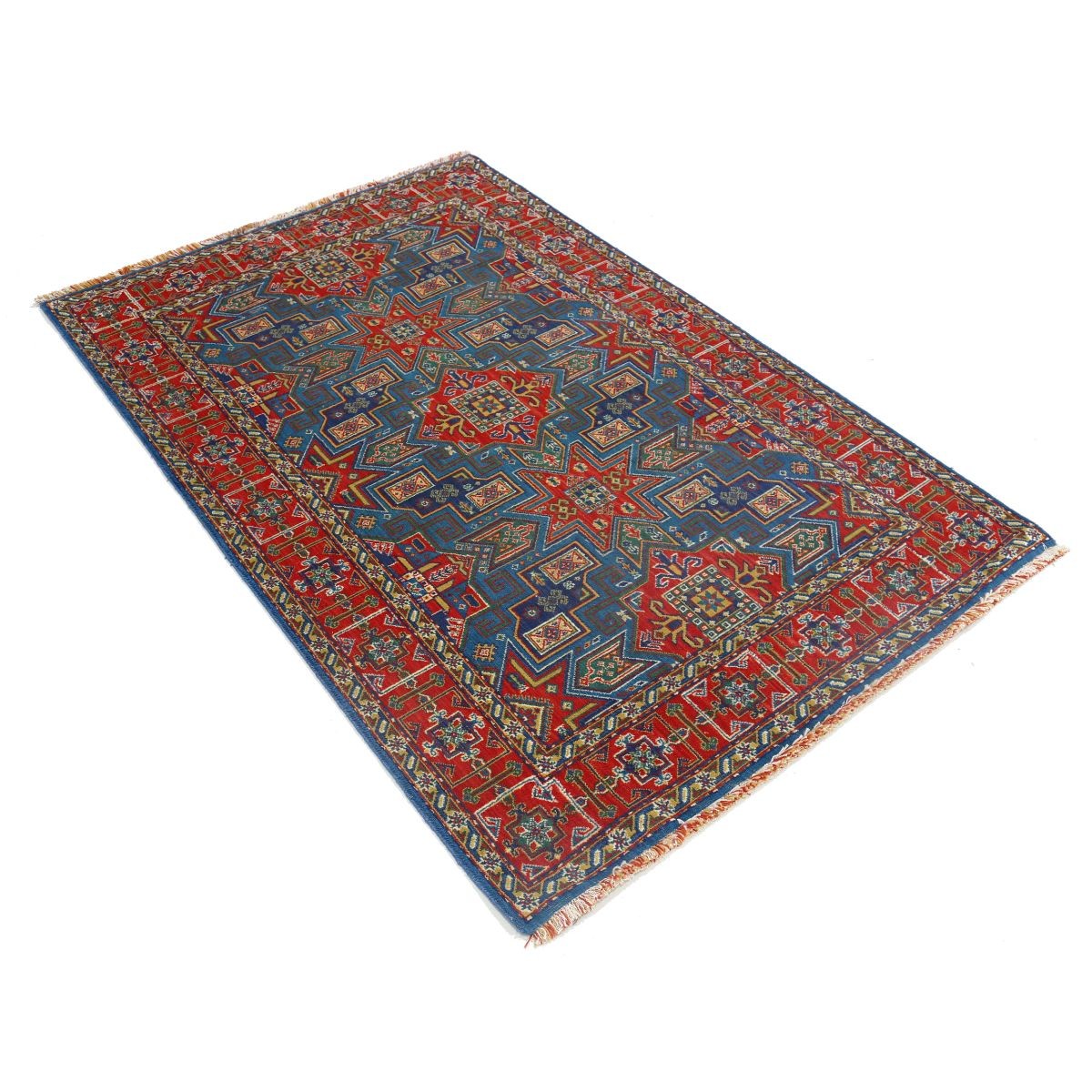 Gulshan-3'10" 4x6 Machine-Made Washable Wool Rug - Colorful