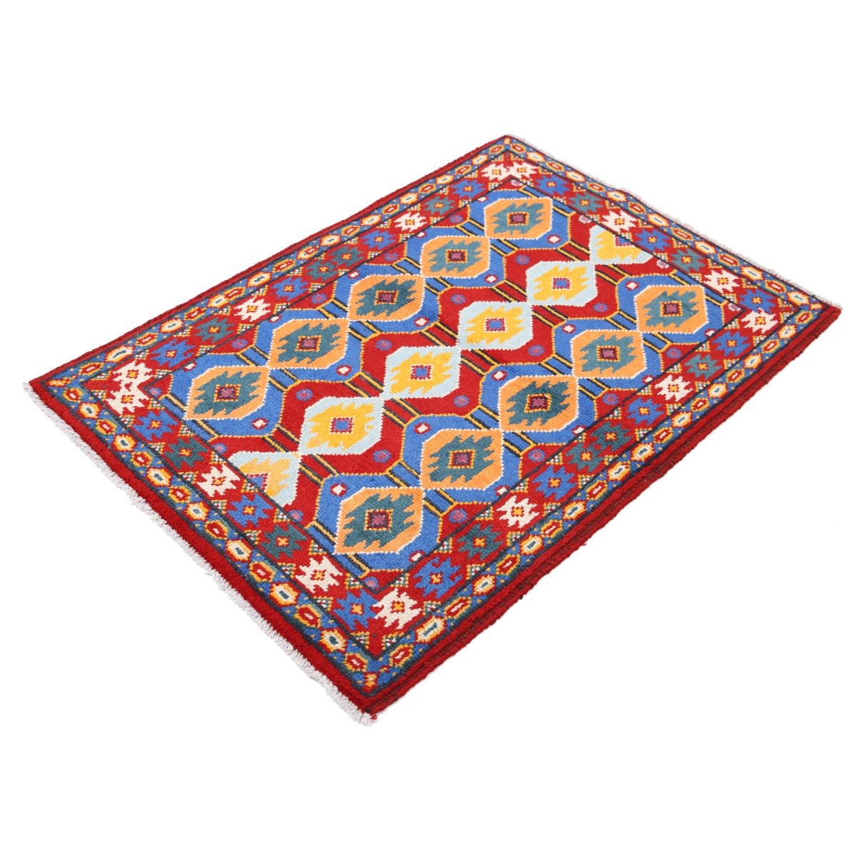 Revival 3x5 Handmade Double Knotted Washable Wool Rug - Colorful