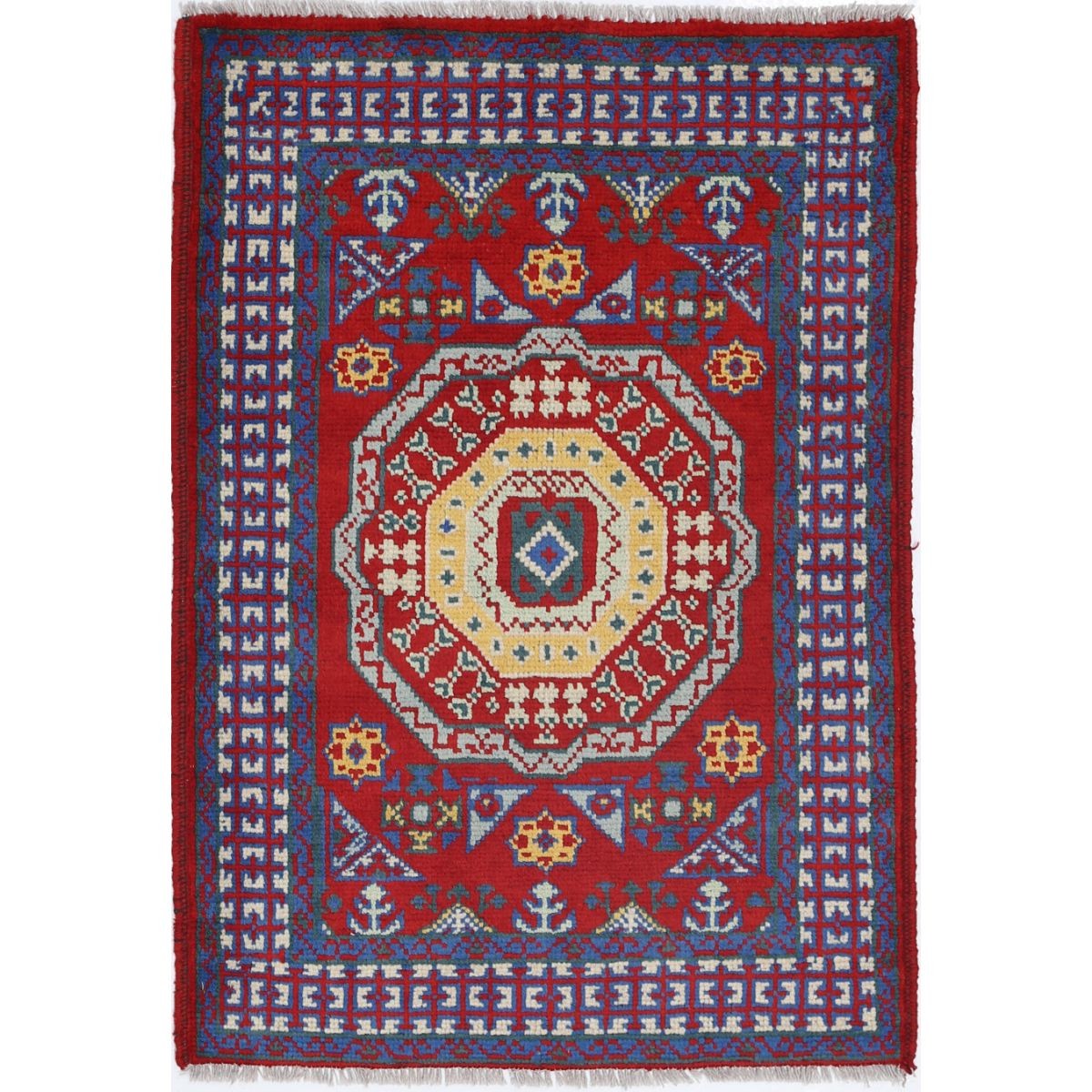 Revival 3x4 Handmade Double Knotted Washable Wool Rug - Colorful