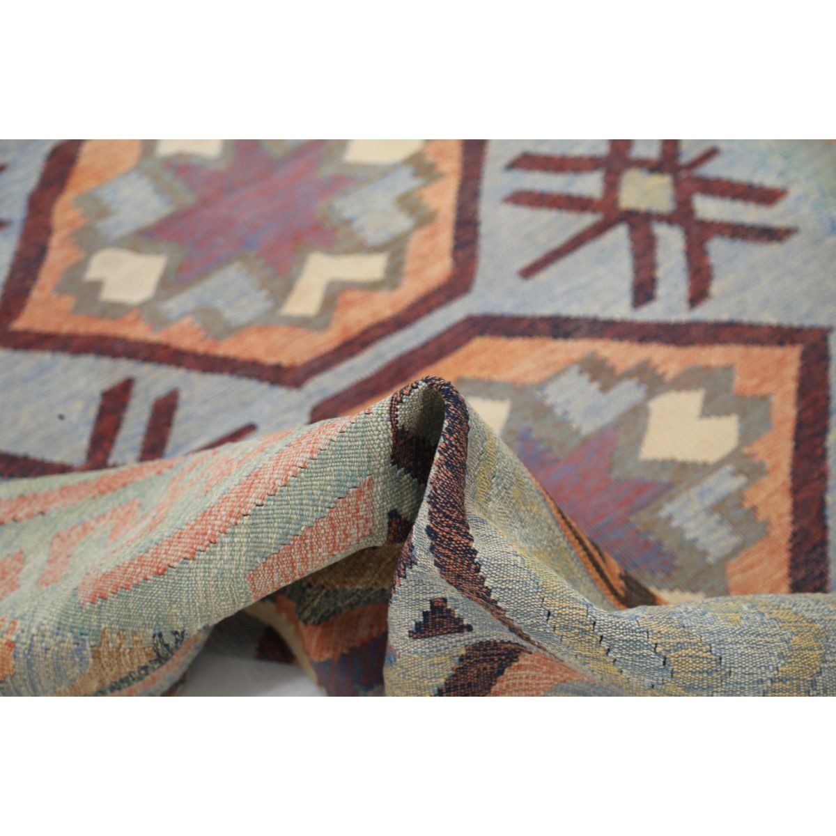 Kafkaas 5x7 Hand Woven Washable Wool Rug - Colorful
