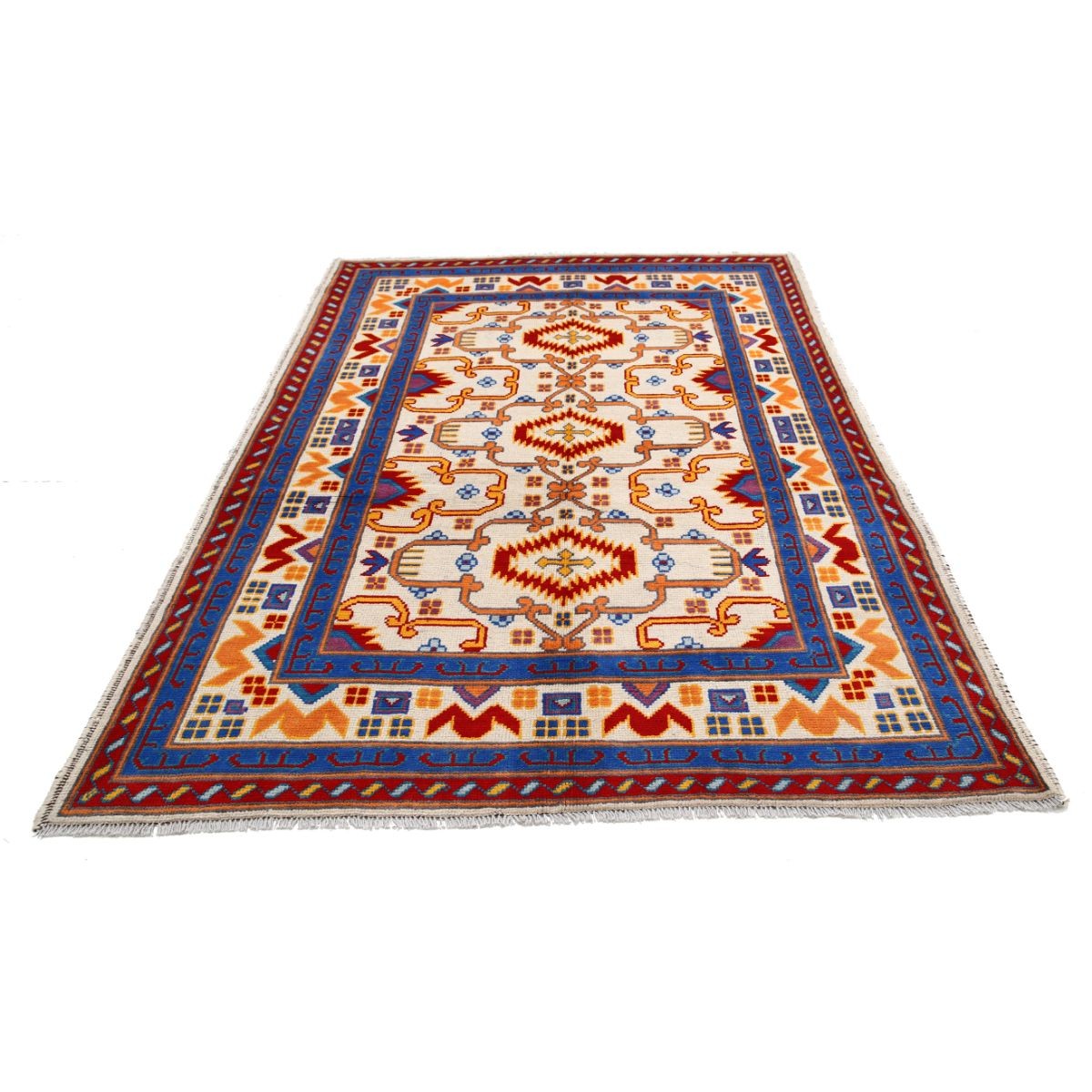 Revival 6x8 Handmade Double Knotted Washable Wool Rug - Colorful