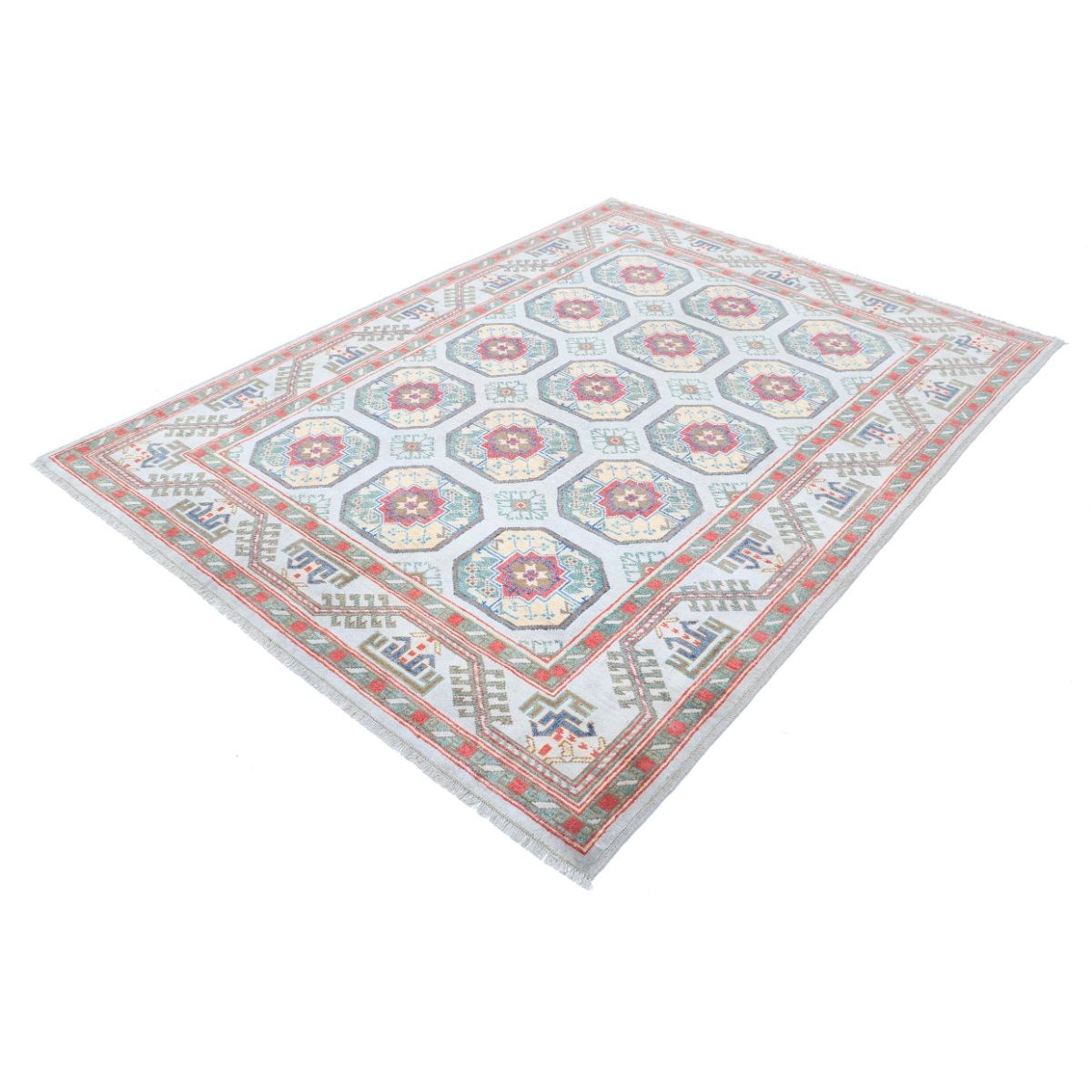 Revival 6x8 Handmade Double Knotted Washable Wool Rug - Colorful