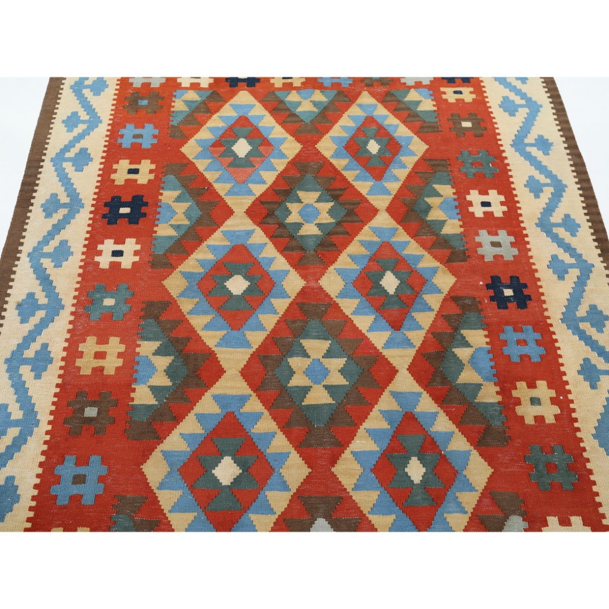 Kafkaas 5x7 Hand Woven Washable Wool Rug - Colorful