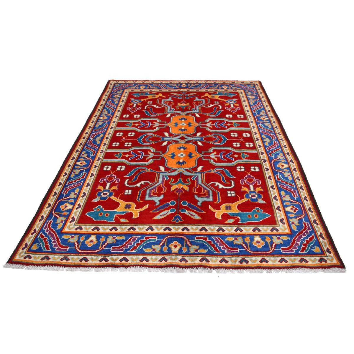 Revival 6x8 Handmade Double Knotted Washable Wool Rug - Colorful