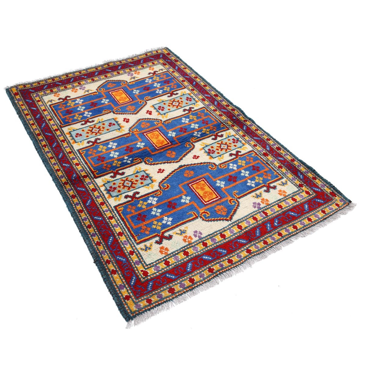 Revival 3x5 Handmade Double Knotted Washable Wool Rug - Colorful