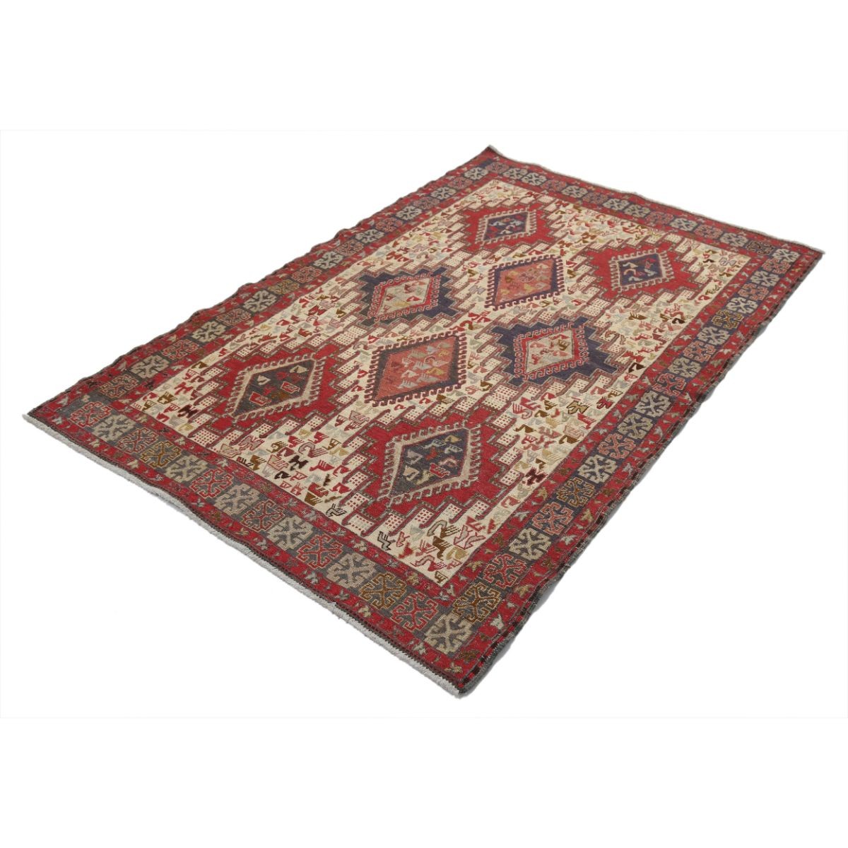 Silki 4x6 Hand Woven Washable Silk Rug - Colorful