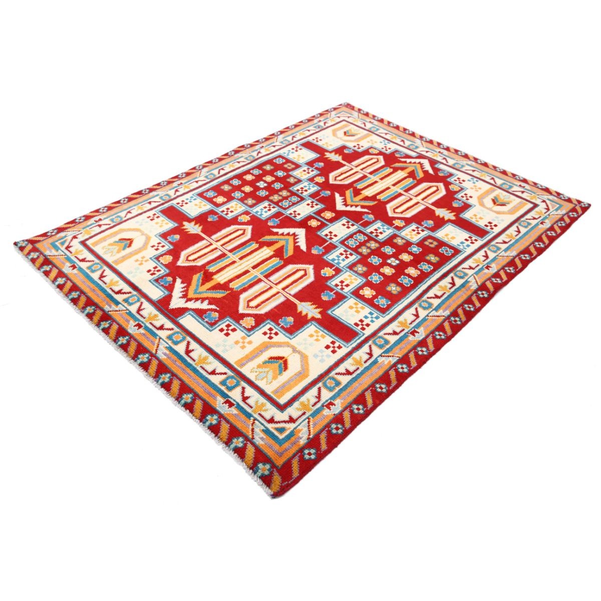 Revival 5x7 Handmade Double Knotted Washable Wool Rug - Colorful