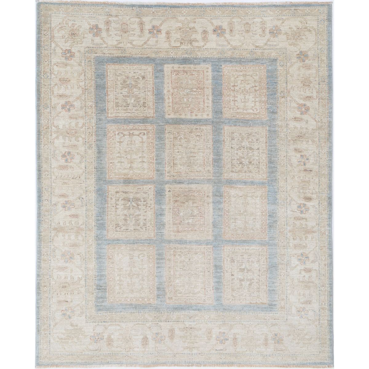 Bakhtiari 5x6 Handmade Double Knotted Washable Wool Rug - Soft Hues