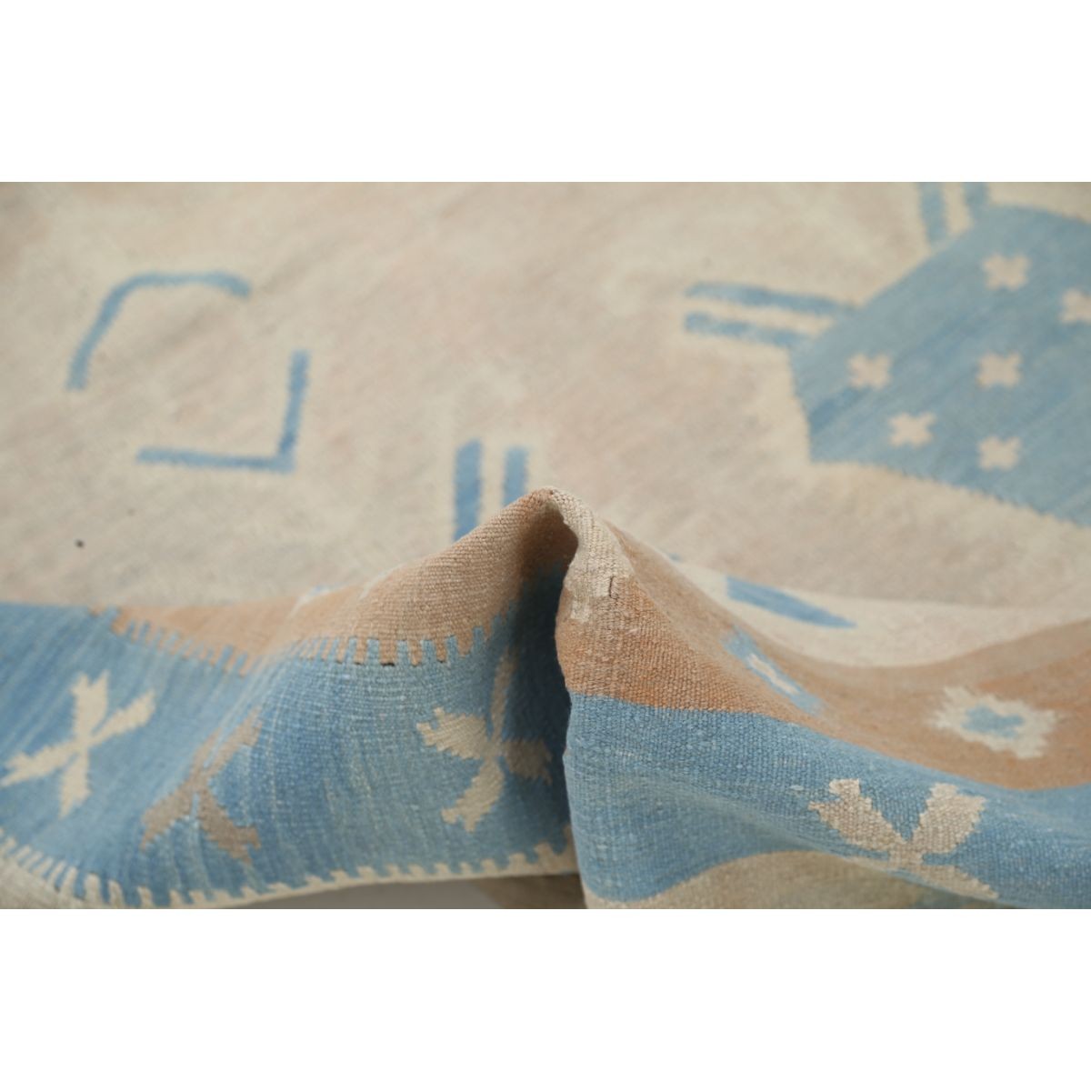 Kafkaas 5x7 Hand Woven Washable Wool Rug - Soft Hues