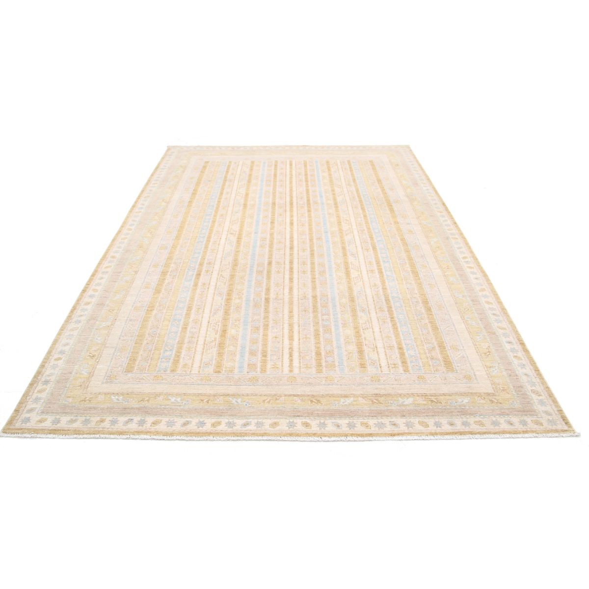 Shaal 7x9 Handmade Double Knotted Washable Wool Rug - Soft Hues